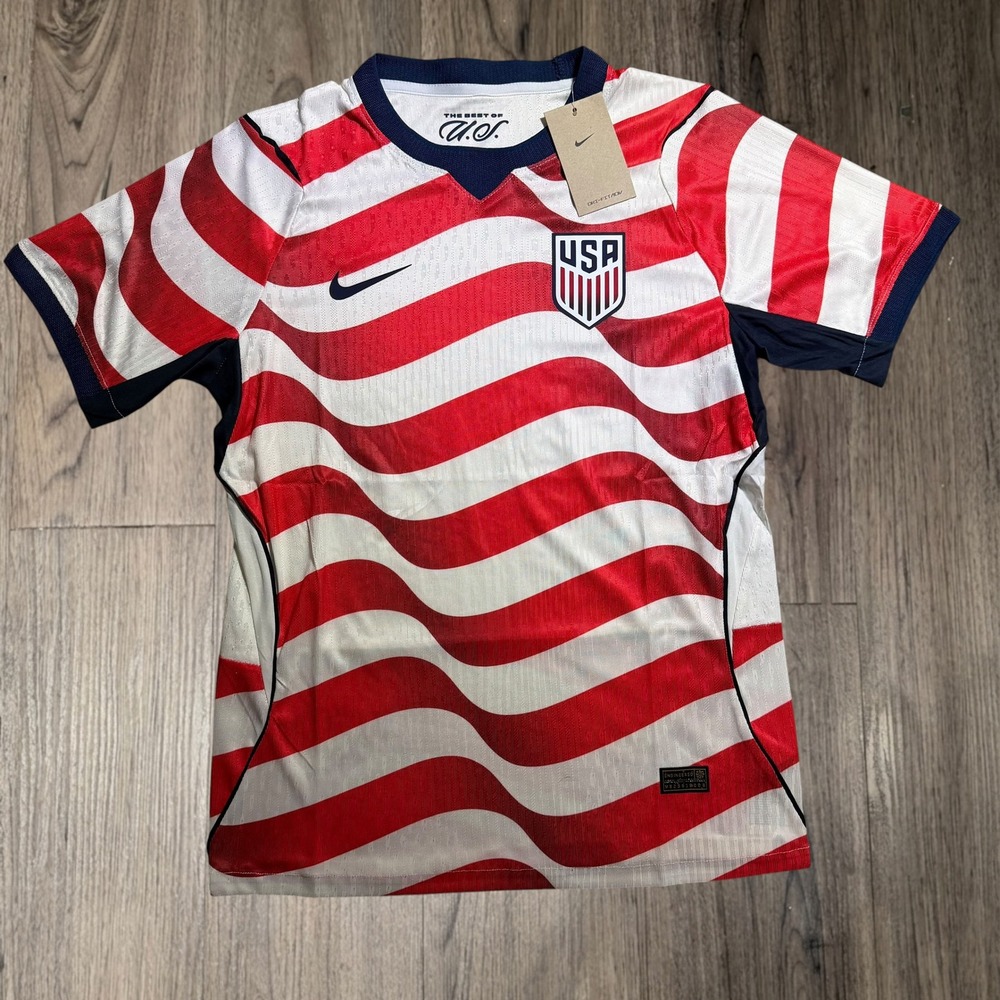 Nike USMNT 2026 Home Vapor Match Striped Jersey Size Medium NWT